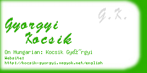 gyorgyi kocsik business card